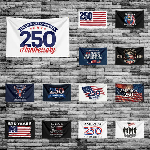 US 250th Anniversary 1776 2026 Semiquincentennial Flag, Independence Day Flag, 250 Years US Birthday Outdoor Flag