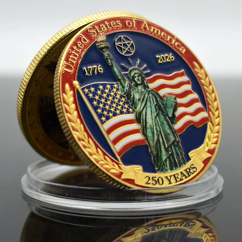 USA 250th Anniversary 1776-2026 Limited Edition Commemorative Coin Liberty Bell Independence Souvenir for Collectors Gifts
