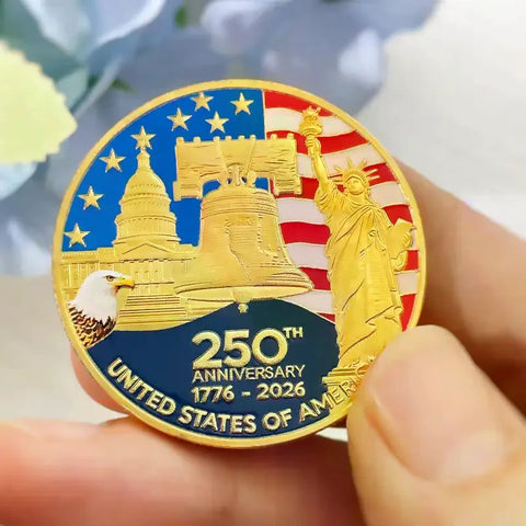 USA 250th Anniversary Commemorative Coin 1776-2026 American Eagle Souvenir Coin Metal Crafts Emblem