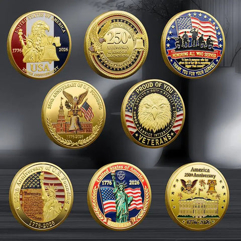 USA 250th Anniversary Commemorative Coin 1776-2026 American Eagle Souvenir Coin Metal Crafts Emblem