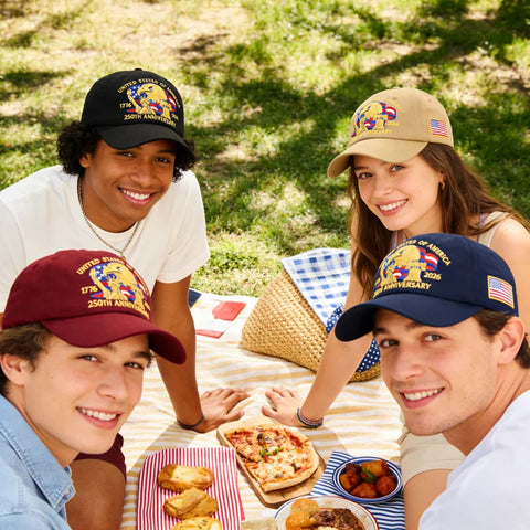 US 250th Independence Anniversary Souvenir Cap Lightweight Breathable Outdoor Hat Gift for Fathers Veterans