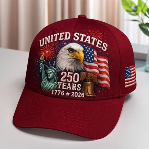 Men Women Baseball Caps US 250th Anniversary Cap Adjustable Retro Washed Patriotic Cap US 250th Anniversary Tribute Trucker Hat