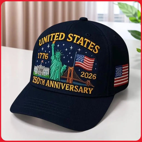 US 250th Anniversary Cap Retro Washed Patriotic Cap US 250th Anniversary Tribute Hat Patriotic Baseball Cap for Men Women